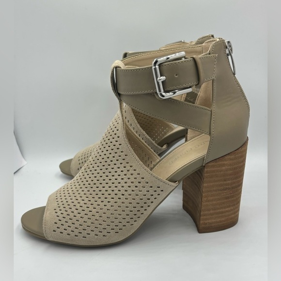 MARC FISHER Gabie Stacked Heel Bootie Sandals - Picture 1 of 8